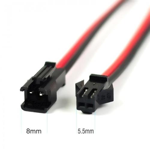 JST-SM 2.5mm (2pin) Male/Female Connectors w/15cm Wire [JST-SM-2p-w15]